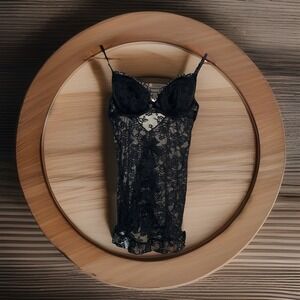 Victoria's Secret The Lacie Lace Baby Doll Underwire Bra 36 C Slip Bow‎ Ruffle